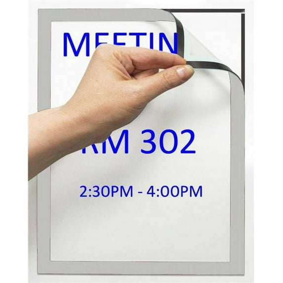 Tarifold P18650 Magneto Repositionable Adhesive Display Frames, Silver - Letter Size
