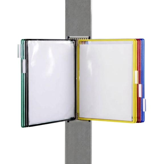 Djois by Tarifold Wall Mount Reference Organizer & Display System, 10 Double-Sided Pockets, 20 Sheet Capacity, Durable Steel Wire Frames, Letter Size, Made in France, Assorted Colors