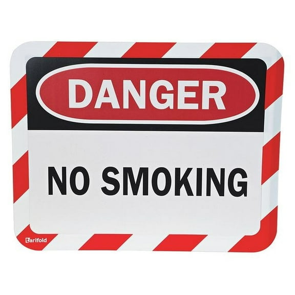 Tarifold Sign Holder,Adhesv,Danger No Smoking,PK2 P194993NS