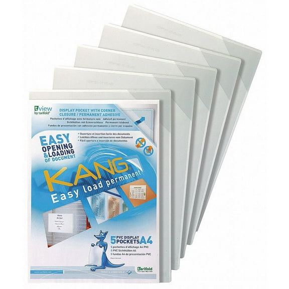 Tarifold Sign Holder,Clear,1/4 in. H,Adhesive,PK5 P194684