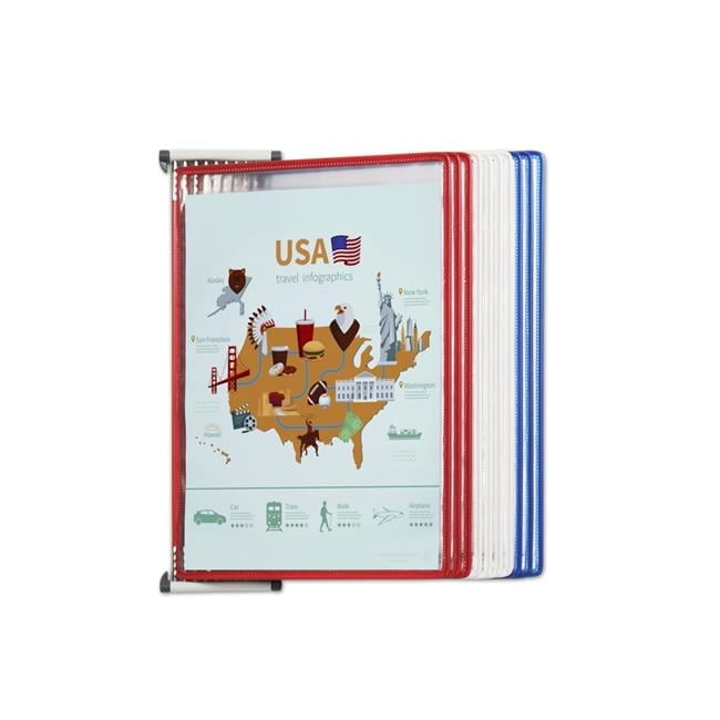 Ergonomic Wall-Mounted Reference System with 10 Color-Coded Pockets