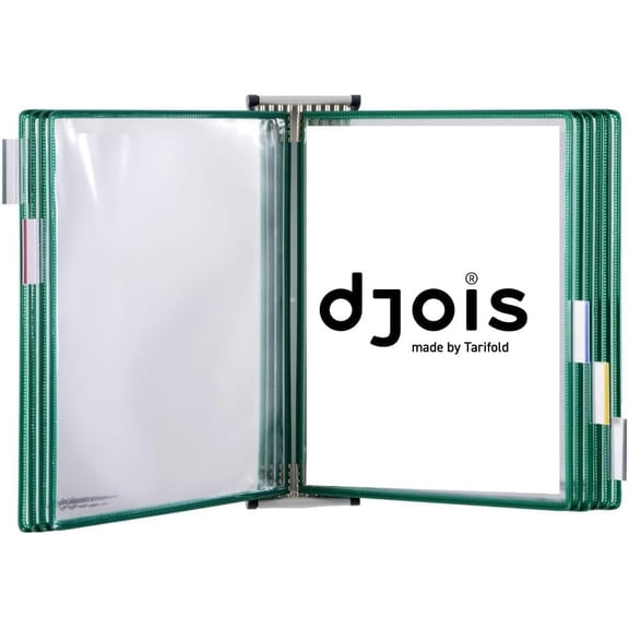 Tarifold Wall Mounted Reference and Display System, 10 Letter-Size Pockets, Double-Sided Viewing, Green (W251)