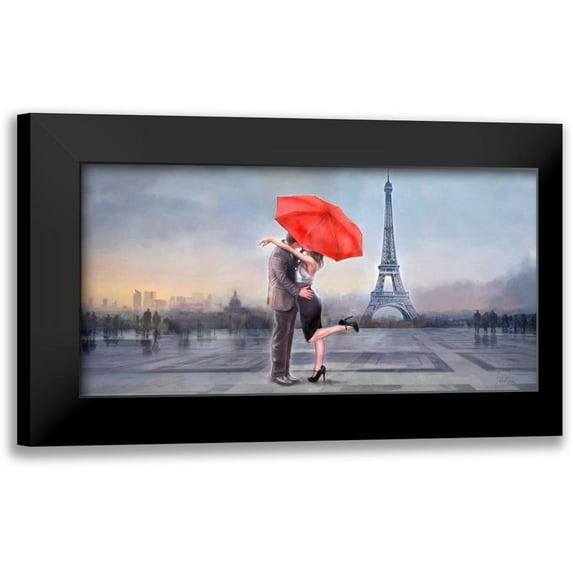 Tarin, Michael 24x14 Black Modern Framed Museum Art Print Titled - Paris Love