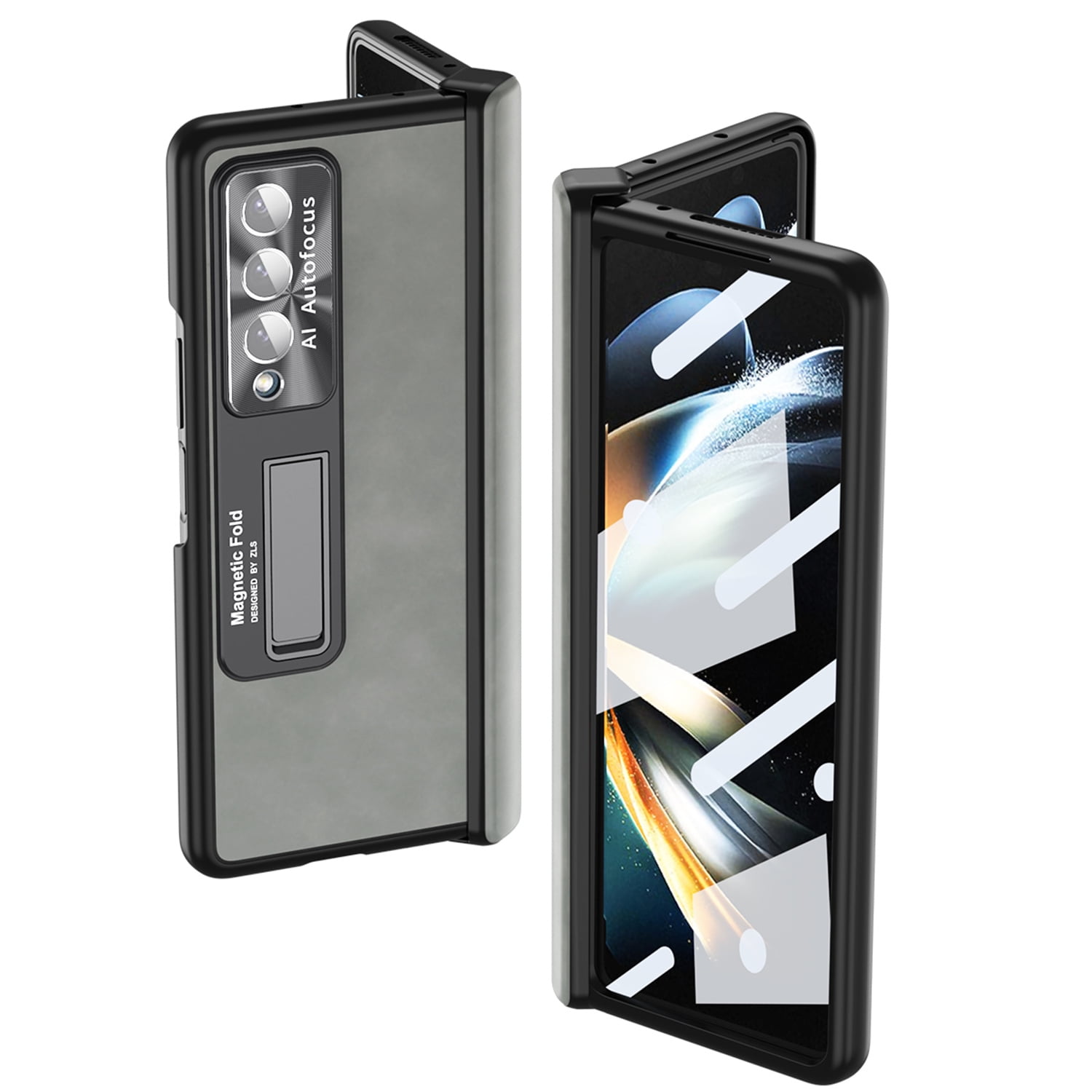 Tarise All-inclusive Cover Case for Samsung Galaxy Z Fold 4 5G 2022, Wireless Charging Camera Lens Protector Screen Protector Magnetic Hinge Protection Drop-Proof Shockproof Kickstand CasAntique White
