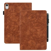 Tarise for Apple iPad 10th Generation Case with Pencil Holder, 2022 iPad 10.9 Inch Case, Embossed PU Leather Shockproof Folio Stand Shell Slim Cover Case for iPad A2757 A2777, Brown
