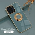 thumbnail image 1 of Tarise for Apple iPhone 13 Pro Max Case with Ring Holder, iPhone 13 Pro Max Cover, Kickstand Magnetic Plating Frame TPU Shockproof Anti-Scratch Girls Women Men Case Cover for Apple 13 Pro Max, Gray, 1 of 10