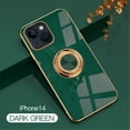 thumbnail image 1 of Tarise for Apple iPhone 14 Case with Ring Holder, iPhone 14 Cover, Kickstand Magnetic Plating Frame TPU Shockproof Anti-Scratch Slim Girls Women Men Case Cover for iPhone 14 6.1 inch 2022, Darkgreen, 1 of 11