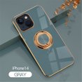 thumbnail image 1 of Tarise for Apple iPhone 14 Case with Ring Holder, iPhone 14 Cover, Kickstand Magnetic Plating Frame TPU Shockproof Anti-Scratch Slim Girls Women Men Case Cover for iPhone 14 6.1 inch 2022, Gray, 1 of 11