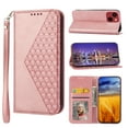 thumbnail image 1 of Tarise for Apple iPhone 14 Cases Covers, PU Leather Shockproof Flip Folding Kickstand Card Holder Pocket Wallet Wrist Strap Handbag Magnetic Closure Women Men Case Cover for iPhone 14 6.1 inchRosegold, 1 of 9