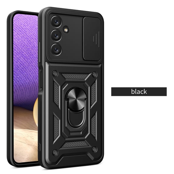 Tarise Case for Samsung Galaxy A54 5G, Galaxy A54 5G Phone Case with Slide Camera Cover, Kickstand Heavy Duty Rugged Shockproof Military Grade Protective Case Cover for Samssung A54 5G 6.4", Black