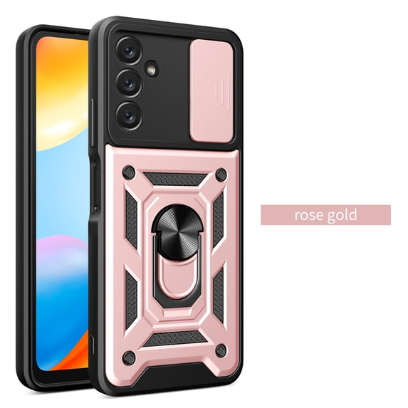 Tarise Case for Samsung Galaxy A54 5G, Galaxy A54 5G Phone Case with Slide Camera Cover, Kickstand Heavy Duty Rugged Shockproof Military Grade Protective Case Cover for Samssung A54 5G 6.4", Rosegold
