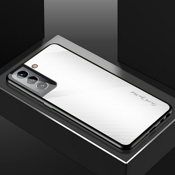 Tarise Case for Samsung Galaxy S21 Ultra, Tempered Glass Back Shell Soft TPU Bumper Edge Cover Fashion Luxury Slim Hybrid Hard Back Phone Case Cover for Samsung Galaxy S21 Ultra 5G 6.8" 2021, White