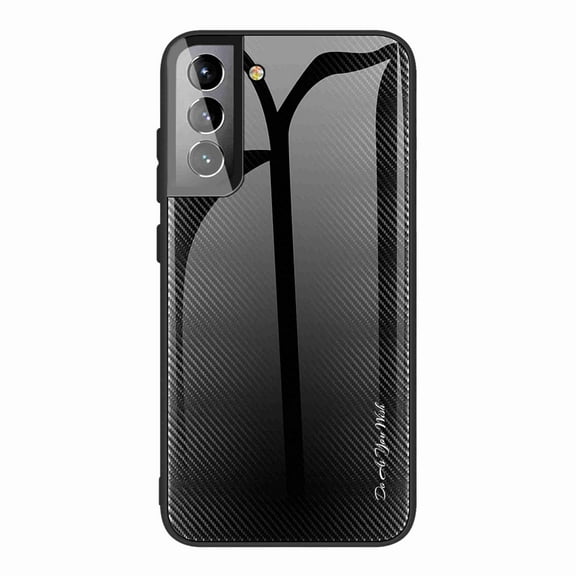 Tarise Case for Samsung Galaxy S22, Tempered Glass Back Shell Soft TPU Bumper Edge Cover Fashion Luxury Shockproof Slim Hybrid Hard Back Phone Case Cover for Samsung Galaxy S22 5G 6.1" 2022, Black