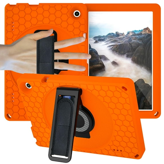 Tarise Cover Case for Walmart ONN 10.1 Inch Gen 3 2022 Tablet(Model:100071485), Kids Friendly Heavy Duty Shockproof Hybrid Rugged Cover with Built-in Kickstand for Onn 10.1" 3nd Gen 2022, Orange+Black