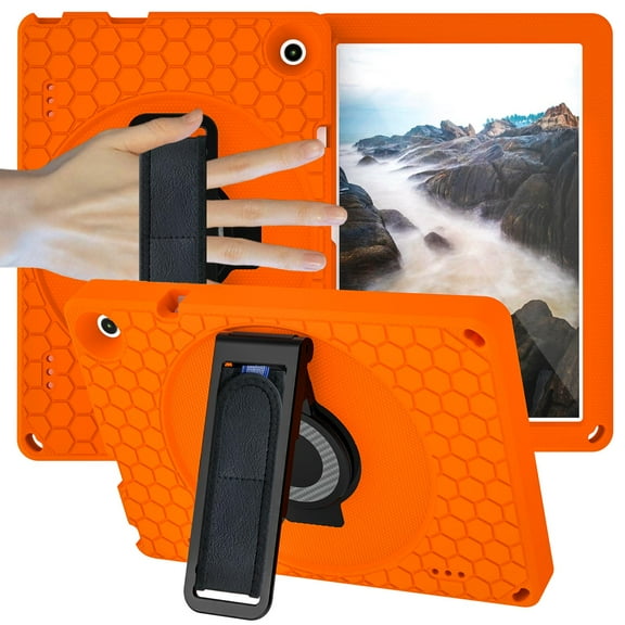 Tarise Cover Case for Walmart ONN 10.1 Inch Gen 3 2022 Tablet(Model:100071485), Kids Friendly Heavy Duty Shockproof Hybrid Rugged Cover with Built-in Kickstand for Onn 10.1" 3nd Gen 2022, Orange+Black