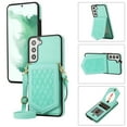 thumbnail image 1 of Tarise Crossbody Wallet Cover Case for Samsung Galaxy S21 Plus with Card Holder, Removable Neck Strap/Shoulder Strap Kickstand Slim Hidden Mirror Back Phone Cover for Samsung S21+ 5G 6.7", Green, 1 of 11