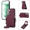 thumbnail image 1 of Tarise Crossbody Wallet Cover Case for Samsung Galaxy S22 with Card Holder, Removable Neck Strap/Shoulder Strap Kickstand Slim Purse Hidden Mirror Back Phone Cover for Samsung S22 5G 6.1", Wine Red, 1 of 11