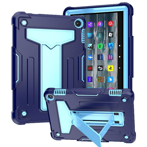 Tarise Fire HD 8 Tablet Case 2022 Release, Fire HD 8 Plus Tablet Cover 2022 Release, Kickstand Shock Absorption Heavy Duty Rugged Case for 8" Kindle Fire HD 8 & 8 Plus 12th Gen, Navy Blue