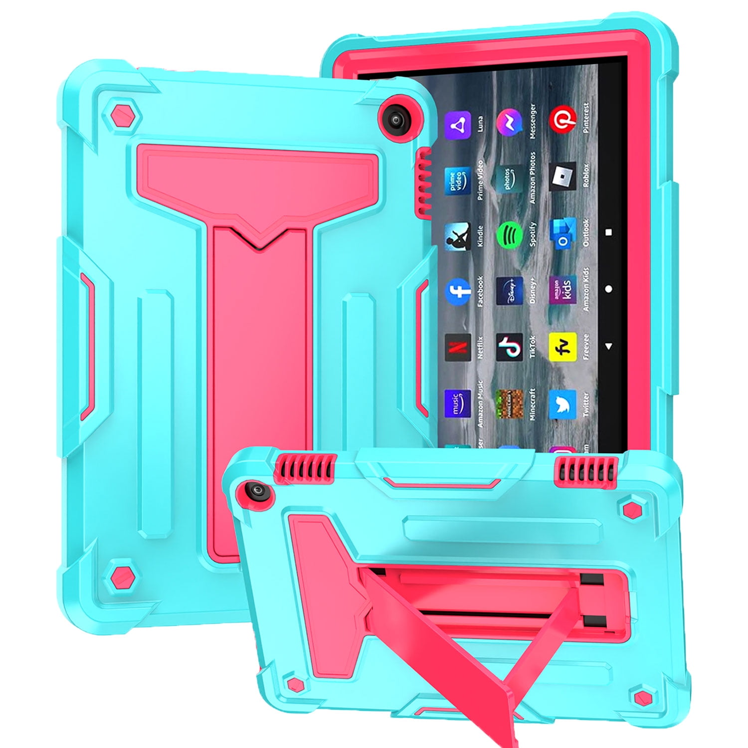 Auorld Shockproof Fire HD 8 Tablet Case For Kids - Lightweight Handle Stand Cover
