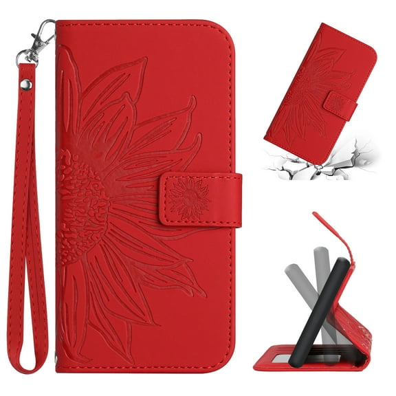 Tarise Flip Wallet Cover Case, Red