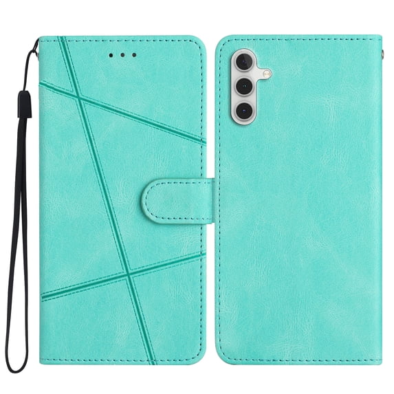 Tarise Galaxy A13 5G Flip Wallet Phone Case, PU Leather Kickstand Wrist Strap Card Holders Photo Slots Shockproof TPU Inner Shell Magnetic Solid Color Case Cover for Samsung Galaxy A13 5G 6.5", Green