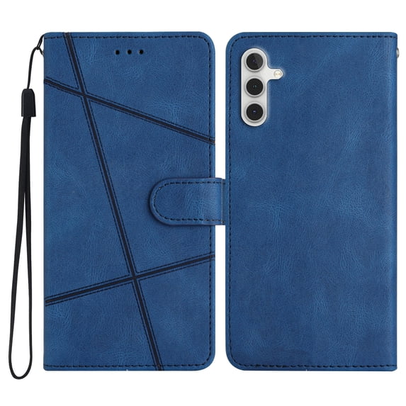 Tarise Galaxy A13 5G Flip Wallet Phone Case, PU Leather Kickstand Wrist Strap Card Holders Photo Slots Shockproof TPU Inner Shell Magnetic Solid Color Case Cover for Samsung Galaxy A13 5G 6.5", Blue