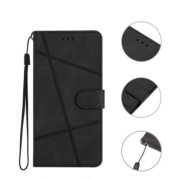 Tarise Galaxy A53 5G Flip Wallet Phone Case, PU Leather Kickstand Wrist Strap Card Holders Photo Slots Shockproof TPU Inner Shell Magnetic Solid Color Case Cover for Samsung Galaxy A53 5G 6.5", Black