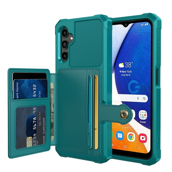 Tarise Galaxy A54 5G Wallet Case, RFID Blocking Card Holder Slot Kickstand Magnetic Button Closure Women Men Heavy Duty Shockproof Rugged Back Case Cover for Samsung Galaxy A54 5G 2023, Green