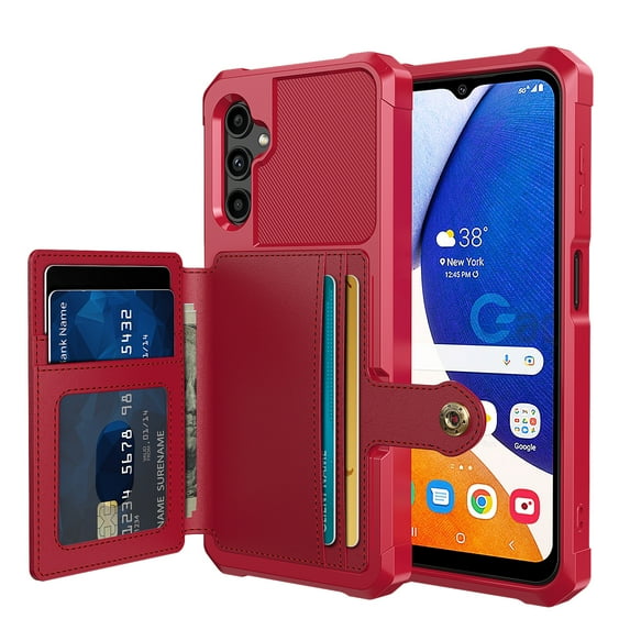 Tarise Galaxy A54 5G Wallet Case, RFID Blocking Card Holder Slot Kickstand Magnetic Button Closure Women Men Heavy Duty Shockproof Rugged Back Case Cover for Samsung Galaxy A54 5G 2023, Red