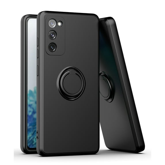 Tarise for Galaxy S20 FE Phone Case, Samsung S20 FE Case with 360 Degree Magnetic Ring Kickstand, Soft TPU Rubber Cushion Shockproof Protective Cover Case for Samsung Galaxy S20 FE 5G 6.5", Black