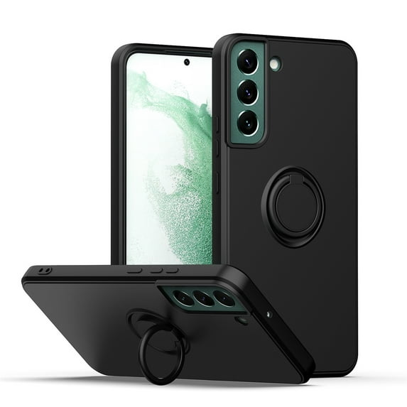 Tarise for Galaxy S21 FE 5G Phone Case, Samsung S21 FE Case with 360 Degree Magnetic Ring Kickstand, Soft TPU Rubber Cushion Shockproof Protective Cover Case for Samsung Galaxy S21 FE 5G, Black