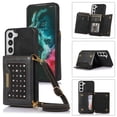 thumbnail image 1 of Tarise Galaxy S21 FE Wallet Case Cover for Women Men, Glitter PU Leather Crossbody/Shoulder Strap RFID Blocking Kickstand Magnetic Clasp Phone Case for Samsung Galaxy S21 FE 5G 6.4 inch 2022, Black, 1 of 10