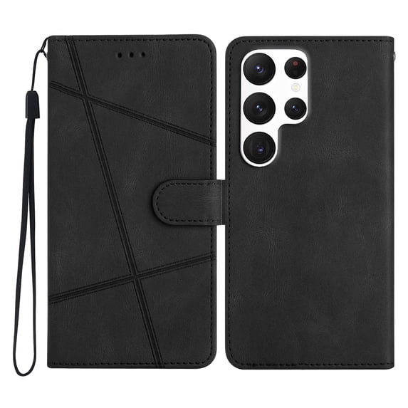 Tarise Galaxy S21 Ultra Flip Wallet Phone Case, PU Leather Kickstand Wrist Strap Card Holders Shockproof TPU Inner Shell Magnetic Solid Color Case Cover for Samsung Galaxy S21 Ultra 5G 6.8", Black