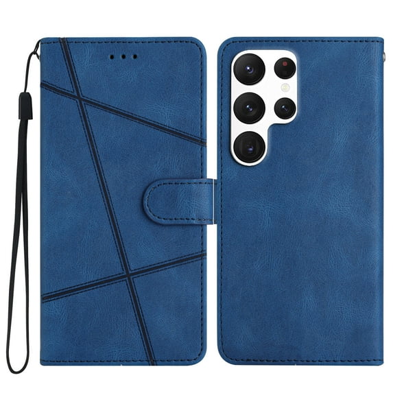 Tarise Galaxy S21 Ultra Flip Wallet Phone Case, PU Leather Kickstand Wrist Strap Card Holders Shockproof TPU Inner Shell Magnetic Solid Color Case Cover for Samsung Galaxy S21 Ultra 5G 6.8", Blue