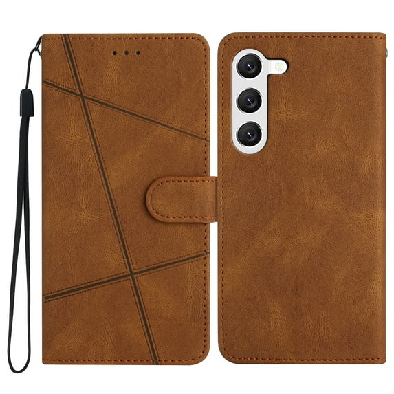 Tarise Galaxy S22 5G Flip Wallet Phone Case, PU Leather Kickstand Wrist Strap Card Holders Shockproof TPU Inner Shell Slim Magnetic Solid Color Case Cover for Samsung Galaxy S22 5G 6.1" 2022, Brown