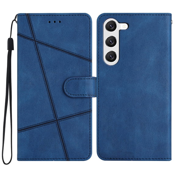 Tarise Galaxy S22 5G Flip Wallet Phone Case, PU Leather Kickstand Wrist Strap Card Holders Shockproof TPU Inner Shell Slim Magnetic Solid Color Case Cover for Samsung Galaxy S22 5G 6.1" 2022, Blue