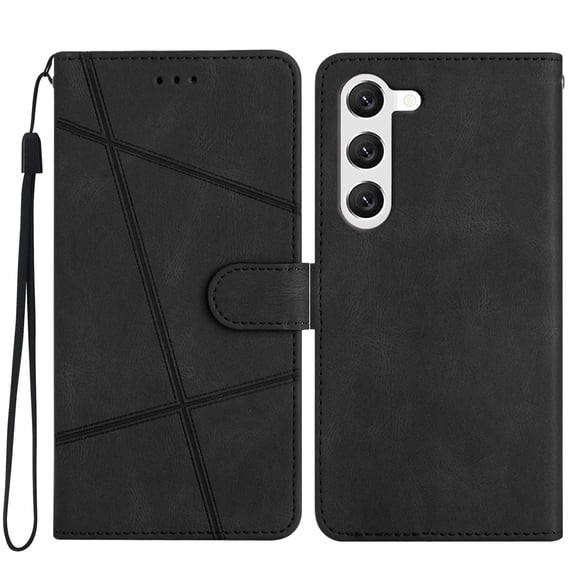 Tarise Galaxy S22 Plus Flip Wallet Phone Case, PU Leather Kickstand Wrist Strap Card Holders Shockproof TPU Inner Shell Slim Magnetic Solid Color Case Cover for Samsung Galaxy S22 Plus 5G 6.6", Black