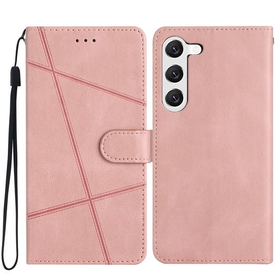 Tarise Galaxy S22 Plus Flip Wallet Phone Case, PU Leather Kickstand Wrist Strap Card Holders Shockproof TPU Inner Shell Slim Magnetic Solid Color Case Cover for Samsung Galaxy S22 Plus 5G 6.6"Rosegold