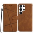 thumbnail image 1 of Tarise Galaxy S22 Ultra Flip Wallet Phone Case, PU Leather Kickstand Wrist Strap Card Holders Shockproof TPU Inner Shell Magnetic Solid Color Case Cover for Samsung Galaxy S22 Ultra 5G 6.8", Brown, 1 of 9