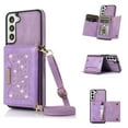 thumbnail image 1 of Tarise Galaxy S23 Wallet Case Cover for Women Men, Glitter PU Leather Crossbody/Shoulder Strap RFID Blocking Kickstand Magnetic Clasp Phone Case for Samsung Galaxy S23 5G 6.1 inch 2023, Purple, 1 of 10