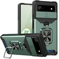 thumbnail image 1 of Tarise for Google Pixel 6a Case with Card Holder Ring Kickstand Slide Camera Cover Pixel 6a 5g Case Heavy Duty Protection Shockproof Rugged Protective for Google Pixel 6a Phone Case Cover , Darkgreen, 1 of 7