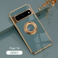 thumbnail image 1 of Tarise for Google Pixel 7A Phone Case with Ring Holder, Pixel 7A Cover, Kickstand Magnetic Plating Frame TPU Shockproof Anti-Scratch Slim Girls Women Men Case Cover for Google Pixel 7A, Gray, 1 of 9