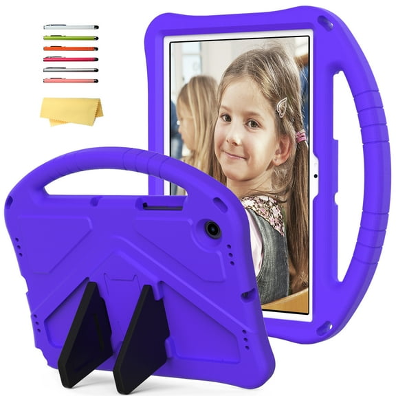 Tarise Kids Case for Samsung Galaxy Tab A8 Tablet 10.5 Inch 2022 (SM-X200/X205/X207) with Handle Stand Foldable Kickstand Slim Lightweight Shockproof [Impact Resistant] Full Protection Cover, Purple
