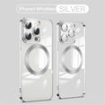 thumbnail image 1 of Tarise Magnetic Cover for Apple iPhone 14 Pro Max 6.7", iPhone 14 Pro Max Clear Case with Magsafe, Shockproof Non-Yellowing Clear Plating Slim Phone Cover Case with Camera Lens Protector, Silver, 1 of 9