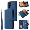 thumbnail image 1 of Tarise Phone Case for Samsung Galaxy A53 5G, Galaxy A53 Wallet Case with Zipper for Women and Men, PU Leather Magnetic Buckle Flip Kickstand Closure Wrist Strap Zipper Card Holder Phone Cases, Blue, 1 of 8