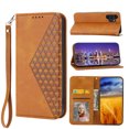 thumbnail image 1 of Tarise for Samsung Galaxy A13 Flip Cover, Luxury PU Leather Shockproof Folding Kickstand Card Holder Pocket Wallet Wrist Strap Handbag Magnetic Closure Phone Case for Samsung A13 5G/4G, Yellow, 1 of 9