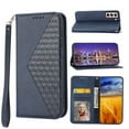 thumbnail image 1 of Tarise for Samsung Galaxy S21 5G Flip Cover, Luxury PU Leather Shockproof Folding Kickstand Card Holder Pocket Wallet Wrist Strap Handbag Magnetic Closure Phone Case for Samsung S21 6.2 inch, Blue, 1 of 9