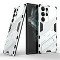 thumbnail image 1 of Tarise for Samsung Galaxy S21 Ultra Phone Case, Kickstand Rugged Shockproof TPU All-Inclusive Lens Protective Shell Hard PC Back Cover Sturdy Case for Samsung S21 Ultra 5G Phone, Silver, 1 of 12
