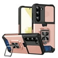 thumbnail image 1 of Tarise for Samsung Galaxy S22+ 5G Case with Card Holder Ring Kickstand Slide Camera Cover S22 Plus 5g Case Heavy Duty Protection Shockproof Rugged for Samsung S22 Plus Phone Cases Cover 2022 Rosegold, 1 of 7