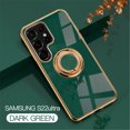 thumbnail image 1 of Tarise for Samsung Galaxy S22 Ultra 5G Phone Case with Ring Holder, Kickstand Magnetic Plating Frame TPU Shockproof Anti-Scratch Slim Girls Women Men Case Cover for Samsung S22 Ultra 5G, Green, 1 of 12